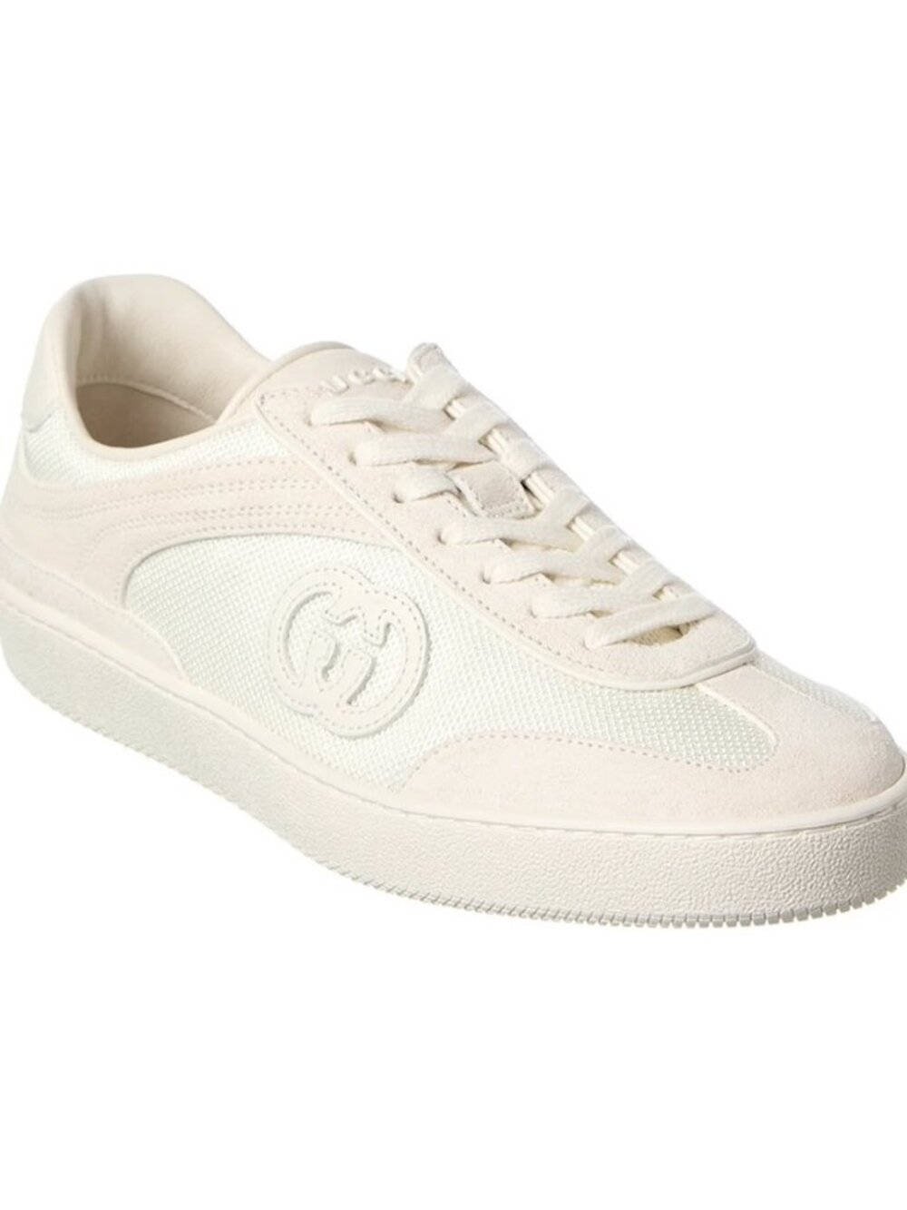 Gucci G75 Embossed GG Logo Sweet Canvas Suede Trainers Sneakers Flat Shoes